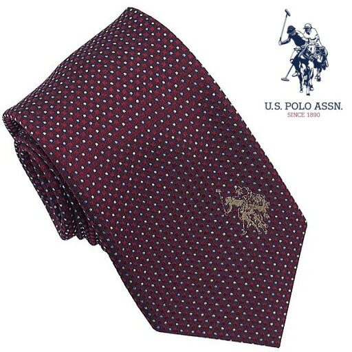 U.S.ポロ ネクタイ レッド ドット柄 イエローロゴ シルク100% USPA-110 RDYE U.S.POLO ASSN ギフト プレゼント U.S.ポロ ネクタイ レッド ドット柄 イエローロゴ シルク100% USPA-110 RDYE U.S.POLO ASSN ギフト プレゼント
