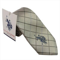 U.S.ポロネクタイシルク100%U.S.POLOASSNベージュ系USPA-26ギフトプレゼント