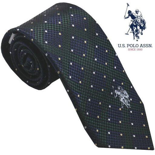 U.S.ポロ ネクタイ 紳士ネクタイ シルク100% ドット グリーンブルー USPA-93 U.S.POLO ASSN ギフト プレゼント U.S.ポロ ネクタイ 紳士ネクタイ シルク100% ドット グリーンブルー USPA-93 U.S.POLO ASSN ギフト プレゼント