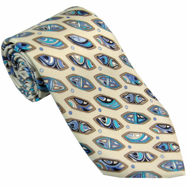 エミリオ プッチ ネクタイ EMILIO PUCCI シルク100% イタリー製 P7004-5 クリーム系 ギフト プレゼント 贈答品 記念品