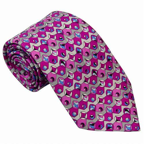 エミリオ プッチ ネクタイ EMILIO PUCCI マルチカラー レッド系 シルク100% イタリー製 P8008-4 ギフト プレゼント 贈答品 記念品