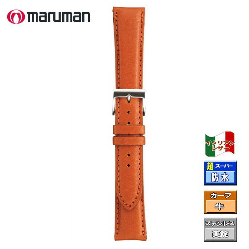 時計ベルト 時計バンド マルマン カーフ 茶 時計際幅 19mm 美錠幅 16mm 超スーパー防水加工 バネ棒2本付き ネコポス便対応品 時計ベルト 時計バンド マルマン カーフ 茶 時計際幅 19mm 美錠幅 16mm 超スーパー防水加工 バネ棒2本付き ネコポス便対応品