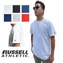 ラッセル アスレチック Tシャツ Russell Athletic ラッセルアスレチィック 袖ロゴ 半袖Tシャツ ワンポイント 無地 USAモデル ワンポイントtシャツ ロゴtシャツ レディース シンプル ビッグ ビック シルエット ラッセルt オーバーサイズ クルーネック