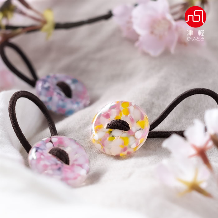ハンドメイド 【 さくらさくら sakura ヘアゴム 津軽びいどろ ※包装不可 】 和柄 ...