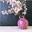 送料無料【 丸花器(花あかり) 】桜 花瓶 インテリア ギフト 贈り物 高級 手作り ガラス 津軽びいどろ 石塚硝子 誕生日 プレゼント 結婚祝い 引越し祝い ...