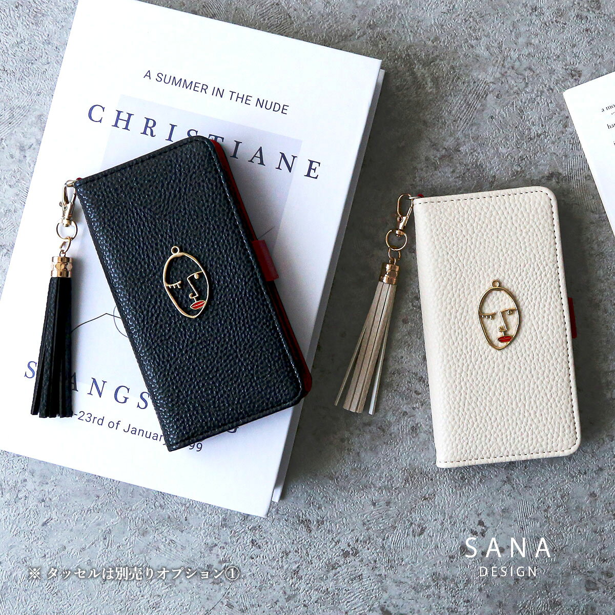 Xperia 5IV スマホケース 手帳型 大人 5iv SO-54C SO54C エクスペリア ファイブ フォー スマホ カバー モノトーン 個性的 「 個性派 デザイン フェイス 」SANADesign サナデザイン