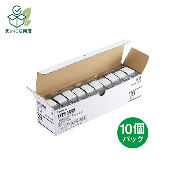 熱中症対策の備えに 塩分チャージも一緒に この商品とあわせて、外出前の塩分補給も準備できます。 関連商品枠として、既存の商品説明とは分けて表示します。 カバヤ 塩分チャージタブレッツ 3種240g 4種320g アソート 選べる 約78～104粒 個包装 塩タブレッ… 1,680円 - 1,980円 商品を見る カバヤ 塩分チャージタブレッツ 1kg 約333粒 大容量 業務用 個包装 まとめ買い 塩タブレット 塩分補給 熱… 4,200円 商品を見る ■商品内容●KING JIM テプラPROシリーズ。幅24mm、白ラベル(黒文字)の10本パック。■商品スペックテープ種類：白ラベルテープ幅：24mmテープ長さ：8mテープ色：白文字色：黒■送料・配送についての注意事項●本商品の出荷目安は【1 - 5営業日　※土日・祝除く】となります。●お取り寄せ商品のため、稀にご注文入れ違い等により欠品・遅延となる場合がございます。●本商品は仕入元より配送となるため、沖縄・離島への配送はできません。[ SS24K-10PN ] 夏の備えに 塩分チャージタブレッツ 最後に、夏の備えとして塩分補給アイテムも確認できます。 関連商品枠として、既存の商品説明とは分けて表示します。 カバヤ 塩分チャージタブレッツ 3種240g 4種320g アソート 選べる 約78～104粒 個包装 塩タブレッ… 1,680円 - 1,980円 商品を見る カバヤ 塩分チャージタブレッツ 1kg 約333粒 大容量 業務用 個包装 まとめ買い 塩タブレット 塩分補給 熱… 4,200円 商品を見る