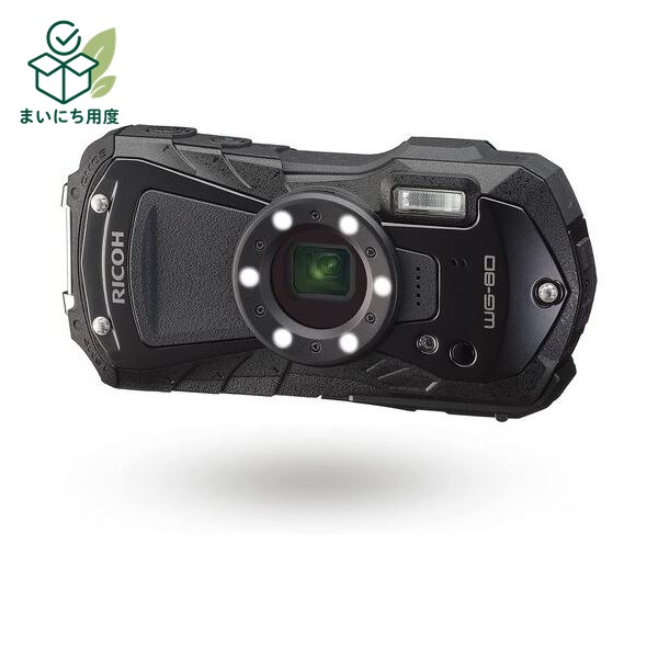 Ricoh WG-80BK Waterproof and Dustproof Digital Camera, Black. (Keywords: Digital camera, camera, photography, PC, computer, peripherals, home appliances, AV, OA, digital appliances, construction and civil engineering, office equipment, digital gadgets, supplies, office equipment)