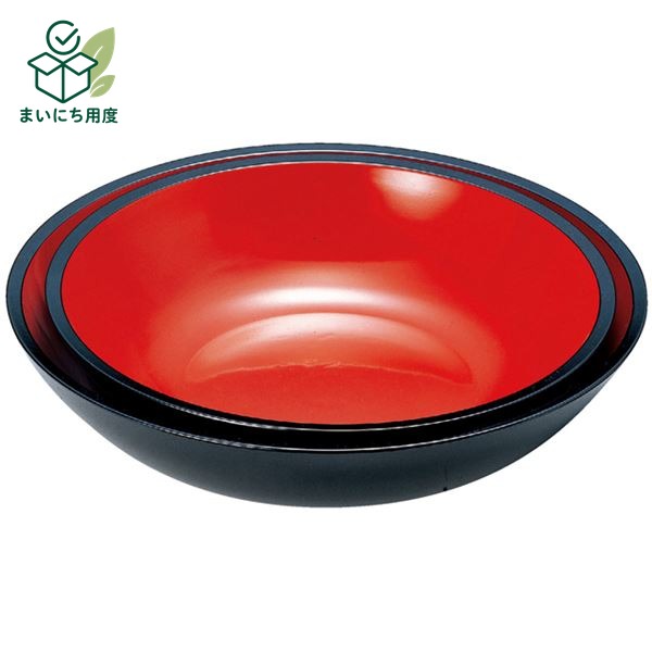 尺6 こね鉢/調理器具 【黒内朱 M】 直径481mm×108mm 日本製 〔和食 レストラン 店...