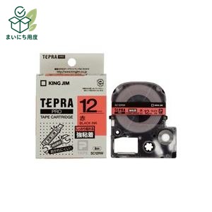 (業務用5セット)キングジム テプラ PROテープ/ラベルライター用テープ 【強粘着/幅：12mm】 SC12RW レッド(赤) シール印刷 ラベルプリンター ステッカー