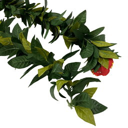 ハワイマイレ　レイ(鶯色の葉っぱが入っています。赤い物はタグです。花ではありません)　品番FL088