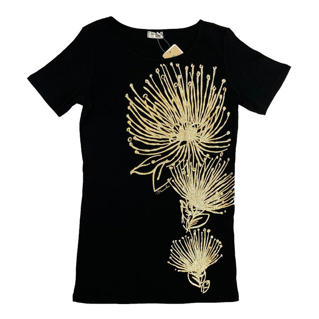 スパークルレフア　レディース半袖Tシャツ　Maunaloa　BLACK/KOT251