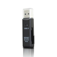 USB3.0SDカードリーダーブラックSDメモリー小型軽量高速データ転送2スロット拡張SPCARD-BK