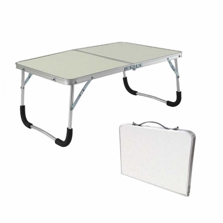 折り畳み式 ミニテーブル サイドテーブル ノートパソコンスタンド コンパクト 二つ折り 自宅勤務 テレワーク キャンプ 登山 (オフホワイト)TABLEWH