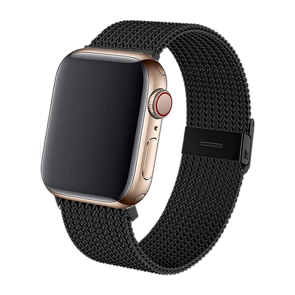 【マラソン中ポイント5倍】 【送料無料】 アップルウォッチ用 高級 バンド ブラック Apple Watch アップグレード バージョン ステンレス ベルト 6/5/4/3/2/1 SE対応 APPWATT-BK