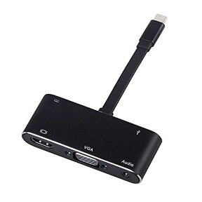 【マラソン中ポイント5倍】 【数量限定特価】 HDMI変換アダプタ USB C 4K 5in1 Type-C HDMI VGA Audio USB 3.0ポート MacBook Pro USB メスポート 変換 ケーブル HHENKAN