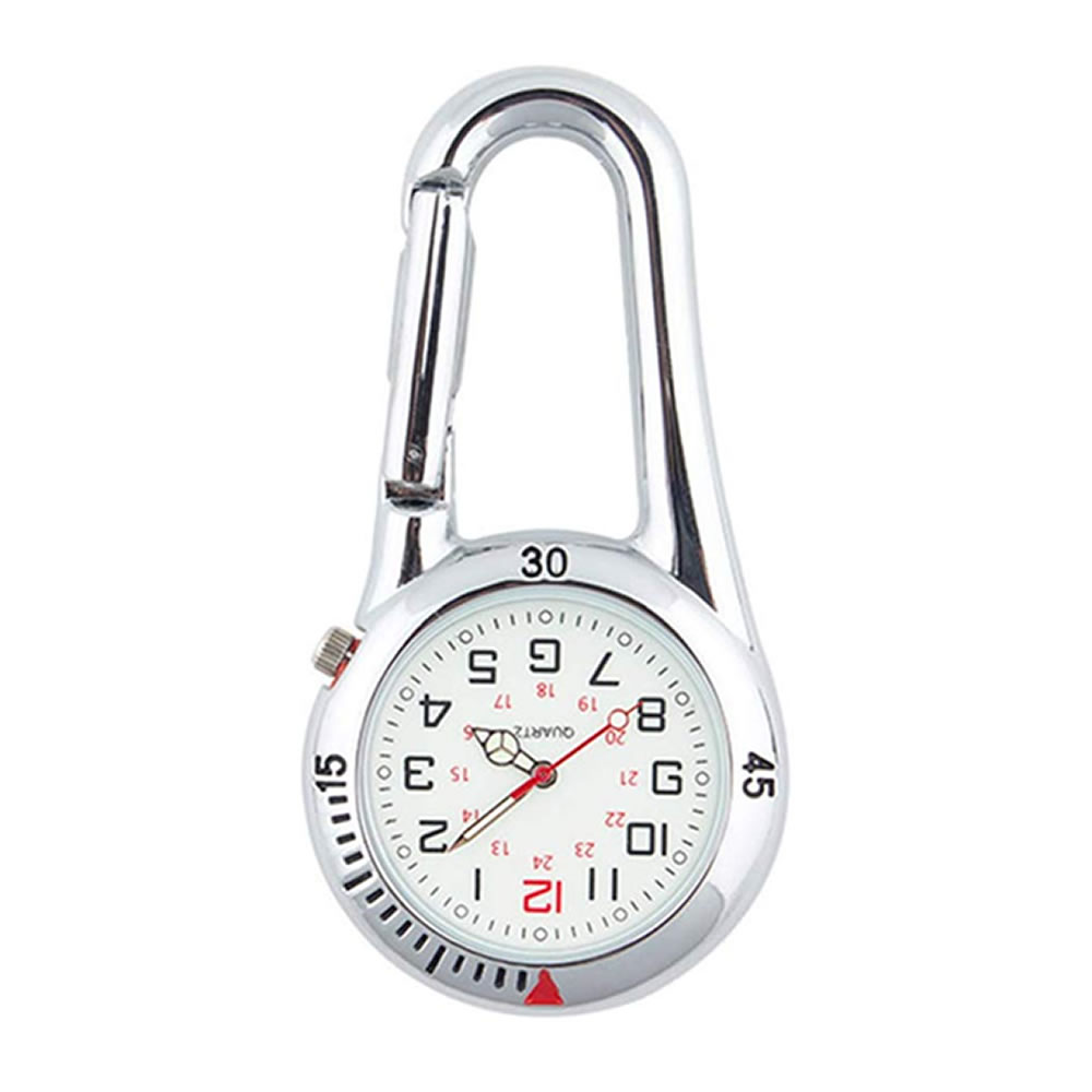カラビナウォッチ シルバー 時計 防水 カラビナ ウォッチ 登山用 アウトドア バックパック用 カラビナ FOB時計 クリップ KARABIWHO-SV通販格安セール情報 楽天 通販