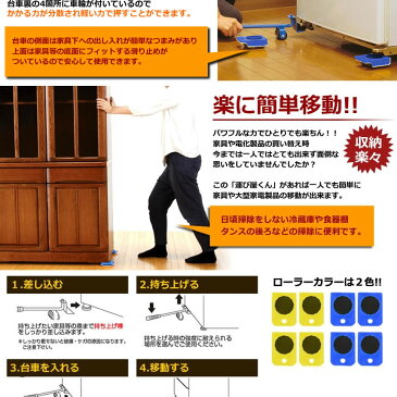 パワフルキャリー ブルー 重たい 家具 移動 大活躍 引越し 大掃除 お部屋 模様替え 耐可約120kg PAWAKKEH