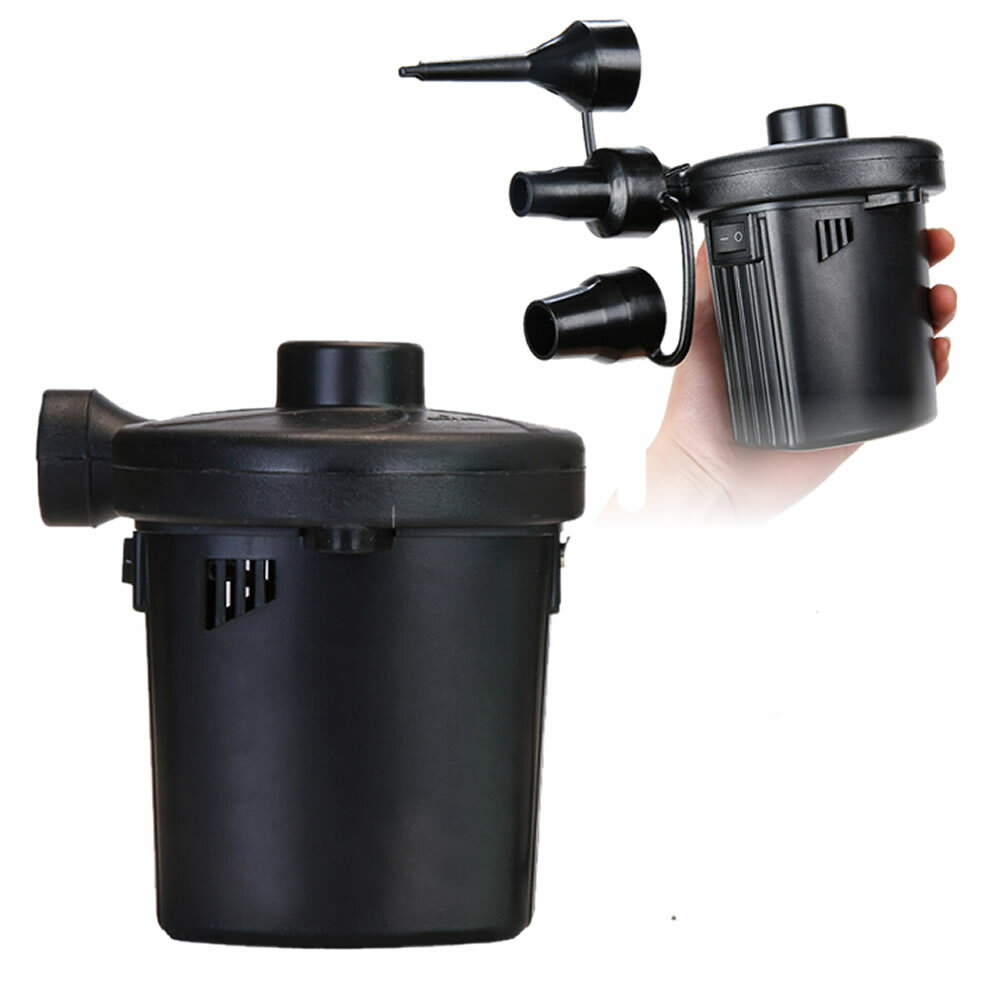 USB充電式 小型 電動 エアポンプ 空気入れ エアーポンプ 空気抜き 3種 ノズル コンプレッサー 自動 レジャー 海水浴 車中泊 キャンプ DEMOPONP