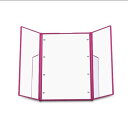 三面鏡 鏡 スタンドミラー ピンク LEDライト付き スタンド式 持ち運び便利 メイク直し メイクポーチ メイク鏡 SANMEN-PK