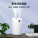 ダブルノズル 3000ml ナノ加湿で 水滴がつかない 高効率 静音 加湿器 大容量上から給水 湿度計付 3Lなのに小型 卓上 卓上加湿器 USB オフィス お...