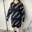 non-hedge ロゴニットチュニック トップス