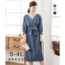 DRESS+ 卒業式 卒園式 スーツ 母 ママ 入学 入園 結婚式 ワンピース 大きいサイズ パーティー ドレス 膝丈 卒業 袖ありお呼ばれ披露宴二次会 謝恩会...