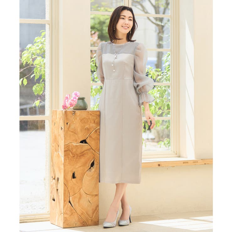 楽天市場】iラインワンピース（カラーシルバー）（レディース