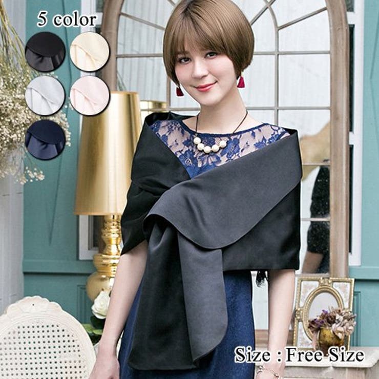 GRAXIA シンプルながらも光沢があり華やかな印象を添えるショール(SHAWL) トップス