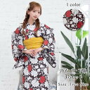 GRAXIA こげ茶生地に赤い芍薬が幻想的に咲いた浴衣3点セット(YUKATA) 浴衣・着物