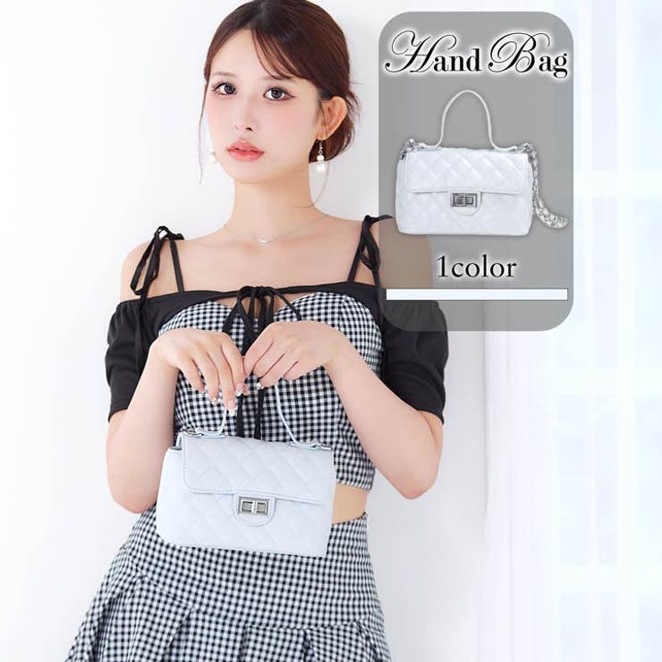Dazzy 高級感漂うキルティング♪しっかりマチ付きで収納力抜群!ワンタッチチェーン店内ショルダーバ ...