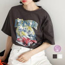 【10%OFFクーポン!11/27(木)1:59まで】GeeRA ロックプリントルーズTシャツ<夏服> トップス