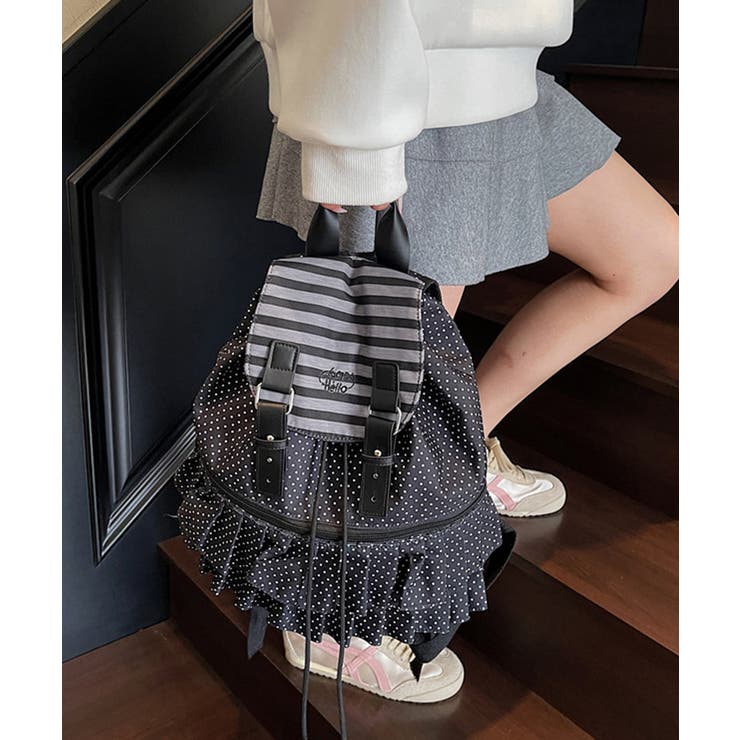SUNSHINE CLOSET レディース フラップリュック 軽量大容量 ドロスト巾着風リュック女子高校生 可愛い修学旅行カバン 韓国風カジュアルa4鞄 バッグ・鞄 shoplistselect-10541607 SHOPLIST サンプル画像2