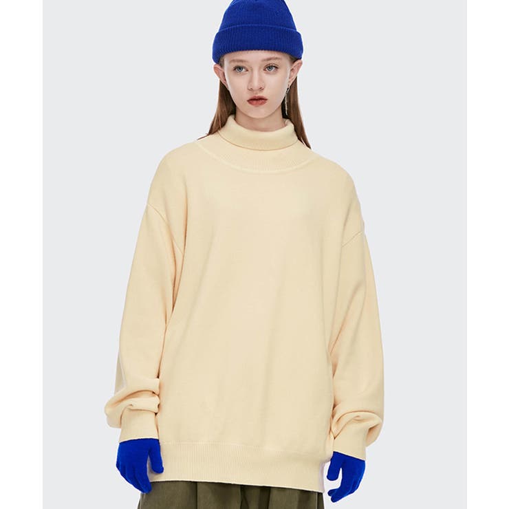 SHIFFON INFLATION インフレーション ハイネック ルーズ セーター メンズ レディース かっこいい かわいい おしゃれ ストリート ブランド 安い トップス
