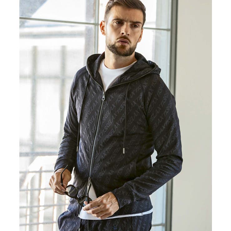 【10%OFFクーポン!11/27(木)1:59まで】SHIFFON 1PIU1UGUALE3 RELAX ウノピゥウノウグァーレトレ リラックス 総柄ロゴジャ...