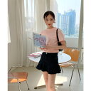 by muni:r デイリームード ベーシック 半袖クロップTシャツ/ショート丈カットソー トップス