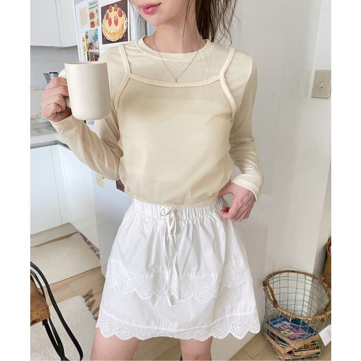 by muni:r メッシュレイヤードトップス トップス