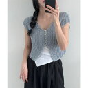 【8/11まで5%OFFクーポン】by muni:r サマーボタンニット半袖カーディガン トップス