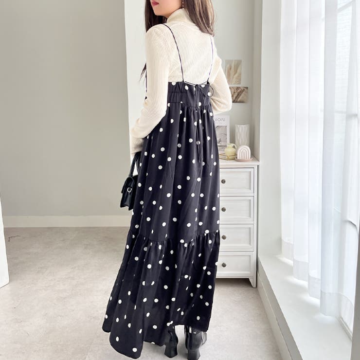 GeeRA ドット柄キャミワンピース ワンピース・ドレス