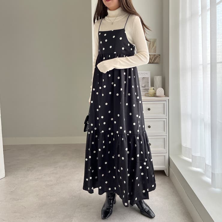 GeeRA ドット柄キャミワンピース ワンピース・ドレス