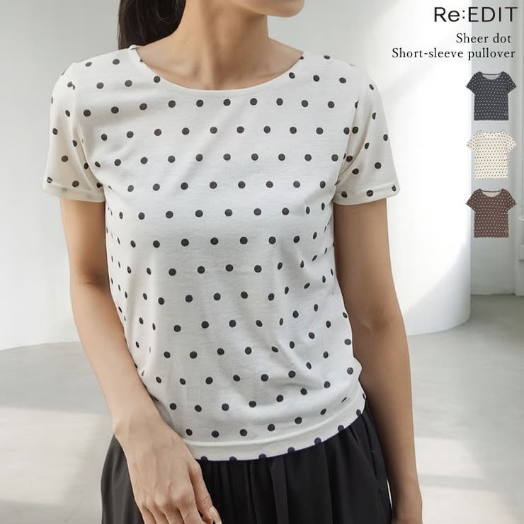 Re:EDIT シアードットクルーネック半袖トップス トップス shoplistselect-10545169 SHOPLIST パッケージ画像