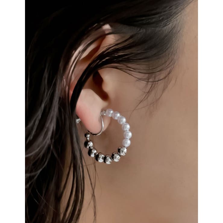 Re:EDIT ボール×パールコンビフープイヤリング アクセサリー shoplistselect-10545454 SHOPLIST サンプル画像3