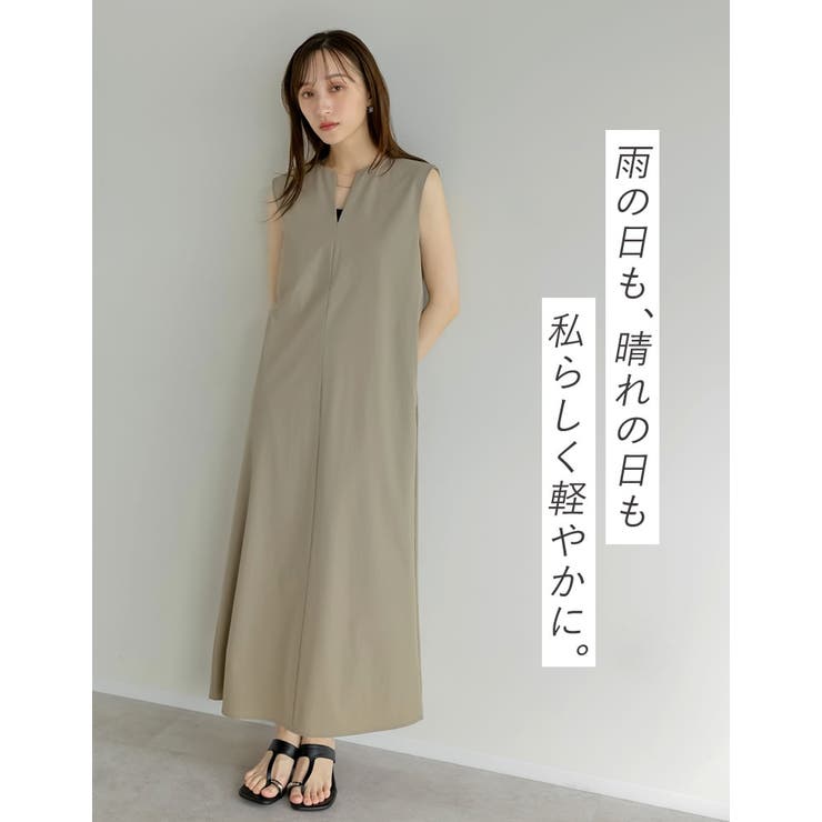 Re:EDIT [撥水加工][低身長/高身長サイズ有]タフタキーネックノースリーブワンピース ワンピース・ドレス shoplistselect-10545451 SHOPLIST サンプル画像2
