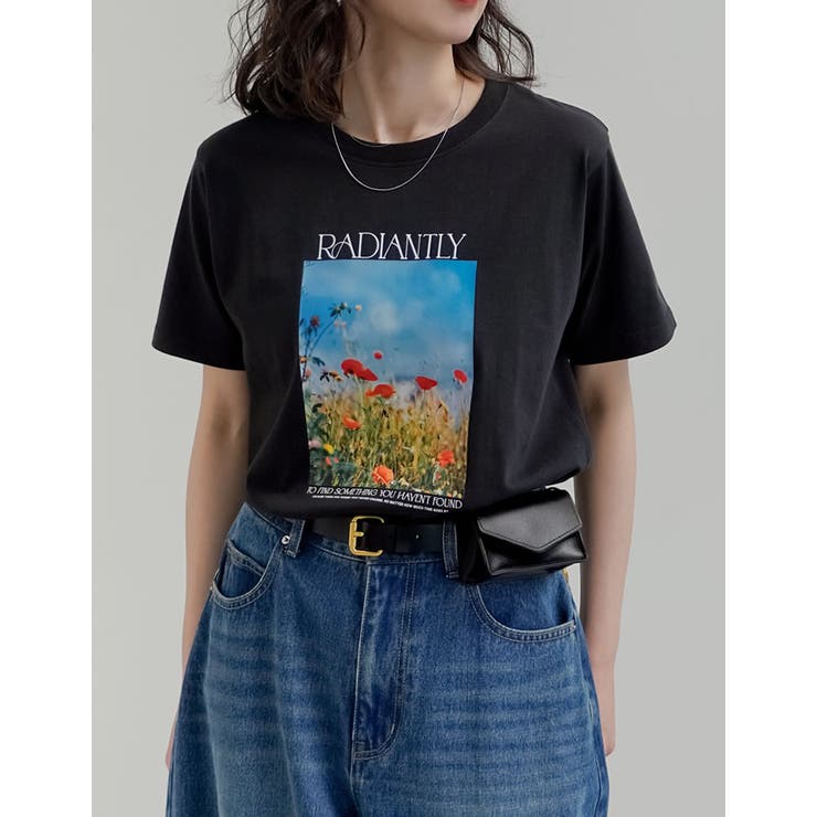 Re:EDIT [2026 SUMMER COLLECTION][接触冷感][UVカット]フラワーフォトプリントTシャツ トップス shoplistselect-10545436 SHOPLIST サンプル画像3