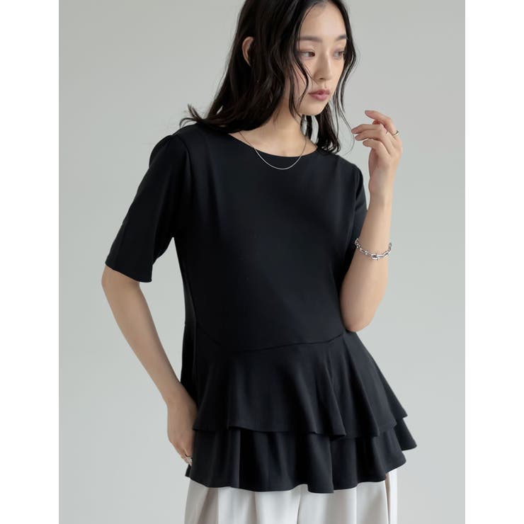 Re:EDIT [2026 SUMMER COLLECTION][接触冷感]アシンメトリーペプラム半袖トップス トップス shoplistselect-10545439 SHOPLIST サンプル画像3