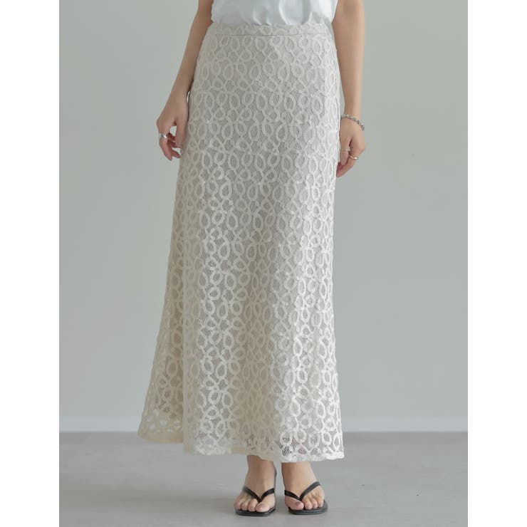 Re:EDIT [2026 SUMMER COLLECTION][低身長サイズ有]コードラッセルレースナロースカート スカート shoplistselect-10545450 SHOPLIST サンプル画像3