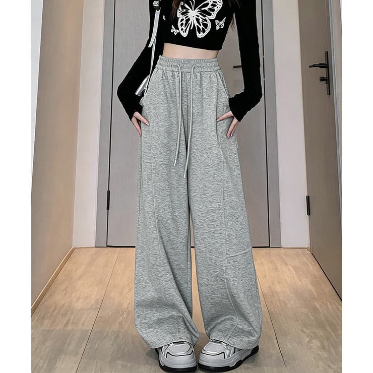 SUNSHINE CLOSET レディース カジュアル ルーズパンツ 無地スポーツパンツ ハイウエスト 楽ちんパンツ ゆったり リラックスパンツ 着回し パンツ・ズボン shoplistselect-10545816 SHOPLIST サンプル画像2