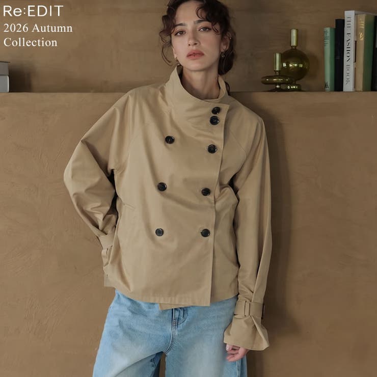 【エントリーでP10倍！9日(金)1:59まで】Re:EDIT [2026AW COLLECTION]ツイルベルト付きダブルラグランショート丈トレンチ その他 shoplistselect-10546092 SHOPLIST パッケージ画像