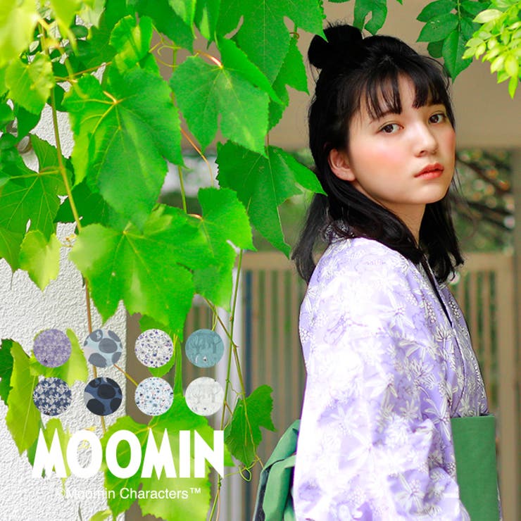 kimonocafe MOOMIN ムーミン レディース浴衣 Sサイズ Mサイズ Lサイズ 綿 単品 北欧 ナチュラル 可愛い レトロ 2025 大人 シンプル 上品 クール キュート フェミニン レトロモダン 浴衣・着物