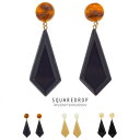 【マラソン期間中 5%OFFクーポン】SOUBIEN ピアス ティアドロップ プラスチック レトロ ネイビー ベージュ ブラック べっこう風 べっ甲風 耳飾り アクセサリー 日本製 アクセサリー